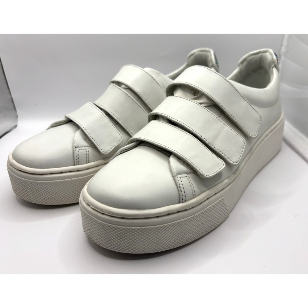 SCHUTZ Womens Leather Sneakers Toppic Changeable Straps - Size US 7.5 White